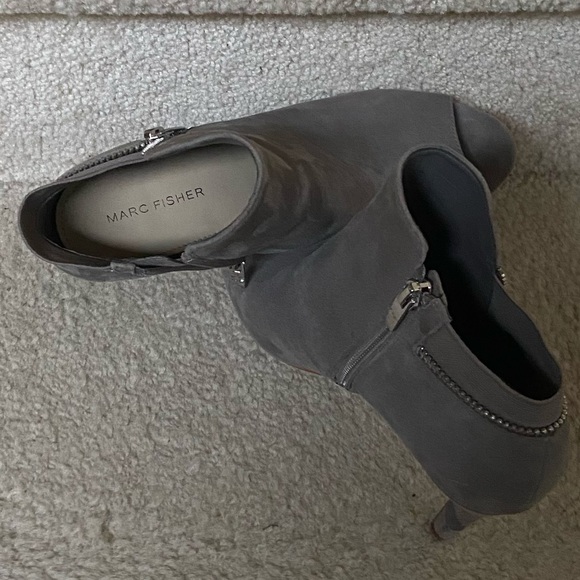 MARC FISHER SHOES/MARC FISHER ANKLE HEEL BOOTS/ SERINITY/GRAY/SIZE 7.5 M/EUC - Picture 5 of 6